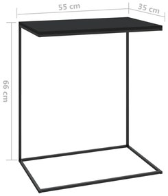 Τραπέζι Βοηθητικό Μαύρο 55x35x66 εκ. από Επεξεργασμένο Ξύλο - Μαύρο