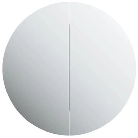 vidaXL Ντουλάπι Μπάνιου με Στρογγυλό Καθρέφτη&LED Δρυς 47x47x17,5 εκ.