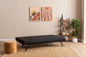 Τριθέσιος Καναπές Κρεβάτι Μαύρο NILUNE 64x180x78