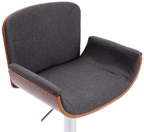 vidaXL Σκαμπό Μπαρ Γκρι Υφασμάτινο