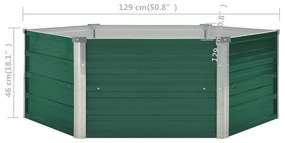 vidaXL Ζαρντινιέρα Ψηλή Πράσινη 129x129x46 εκ. Γαλβανισμένος Χάλυβας