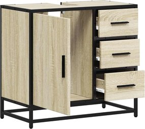 vidaXL Ντουλάπι Νιπτήρα Μπάνιου Sonoma Δρυς 65x33x60 εκ. Επεξ. Ξύλο