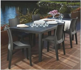 Τραπέζι Γκρι Ανθρακί Ρητίνη Πλαστική ύλη