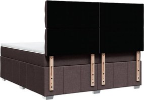 vidaXL Κρεβάτι Boxspring με Στρώμα Σκούρο Καφέ 180x200 εκ Υφασμάτινο