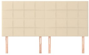 vidaXL Κεφαλάρια Κρεβατιού 4 τεμ. Κρεμ 100x5x78/88 εκ. Υφασμάτινο
