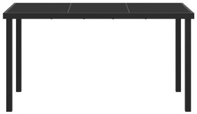 vidaXL Τραπέζι Κήπου Μαύρο 140x80x73 εκ Γυαλί Σαπιστής