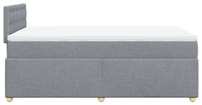 vidaXL Κρεβάτι Boxspring με Στρώμα Ανοιχτό Γκρι 120x200 εκ. Υφασμάτινο