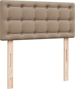 vidaXL Κρεβάτι Boxspring με Στρώμα Καπουτσίνο 120x190εκ.από Συνθ.Δέρμα
