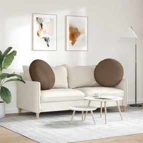 vidaXL Μαξιλάρια καθισμάτων 2 pcs Καφέ Ø60 x 21 εκ ύφασμα