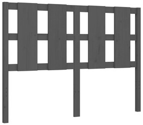 Πλαίσιο Κρεβατιού με Κεφαλάρι Γκρι 140x200 εκ. από Μασίφ Ξύλο - Γκρι