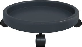 vidaXL Βάσεις Γλάστρας με Ρόδες 2 τεμ. Γκρι  Ø34 εκ. 35 κ.