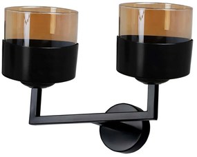 Φωτιστικό Τοίχου - Απλίκα Napoli 534LUN4102 35x20x26cm 2xE27 40W Black Opviq