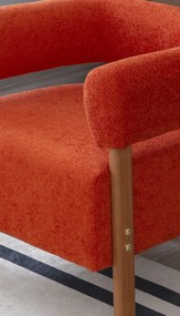 Stewehome Πολυθρόνα με πόδια από ξύλο πεύκου ρετρό 60x60x65 cm