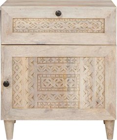 vidaXL Κομοδίνο Λευκό 50 x 33 x 60 εκ Επεξεργασμένο Ξύλο