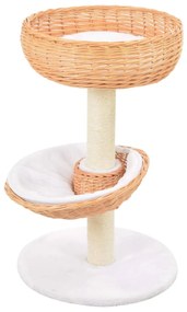 Γατόδεντρο από Φυσ. Ξύλο Ιτιάς με Στύλους Ξυσίματος από Σιζάλ