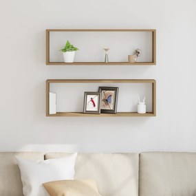 vidaXL Ράφια 2 τεμ από Δρυς 80x15x26 εκ Επεξεργασμένο Ξύλο