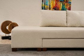Corner Sofa-Bed Aly Arzilla Left - Cream Cream
