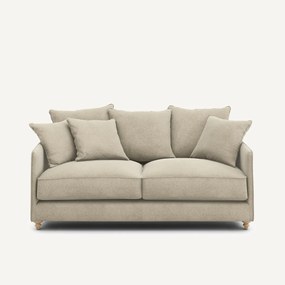 Καναπές-κρεβάτι 3 θέσεων compact από λινό βελούδο, Lazare