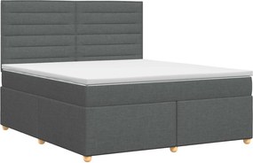vidaXL Κρεβάτι box spring με στρώμα Σκούρο Γκρι 160 x 200 cm Ύφασμα