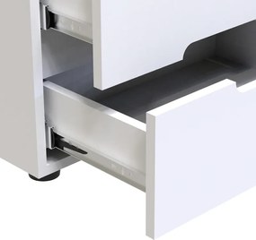 Κομοδίνο Afina pakoworld mdf σε λευκή glossy απόχρωση 50x35x41εκ
