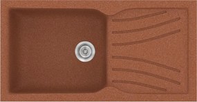 Kitchen Sink Sanitec Classic 324 Inset 100x50 cm Granite Terracotta