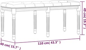 vidaXL Πάγκος Σκούρο Γκρι 110x40x49 εκ. Υφασμάτινος