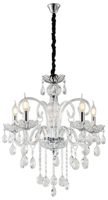 Artekko Chandelier Nouli Πολυέλαιος 5φωτος Διάφανο Κρύσταλλο (60x60x60)cm Artekko 023-3030
