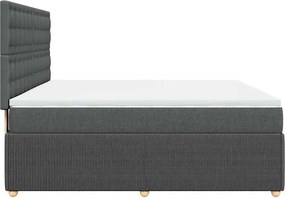 vidaXL Κρεβάτι Boxspring με Στρώμα Σκούρο Γκρι 180x200 εκ Υφασμάτιν