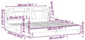Πλαίσιο Κρεβατιού με Κεφαλάρι Μαύρο 200x200 εκ. Συνθετικό Δέρμα - Μαύρο