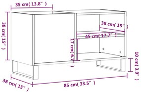 Δισκοθήκη Sonoma Δρυς 85 x 38 x 48 εκ. από Επεξεργασμένο Ξύλο - Καφέ