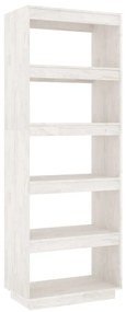 vidaXL Βιβλιοθήκη/Διαχωριστικό Χώρου Λευκό 60x35x167 εκ. Μασίφ Πεύκο