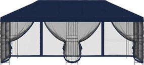 vidaXL Κιόσκι με Πλαϊνές Τοίχους 6 x 3 m Μπλε Πολυεστέρας και Χάλυβας