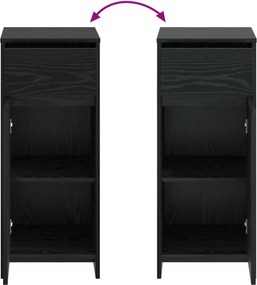 vidaXL Ντουλάπι Μπάνιου Μαύρη Δρυς 35 x 36,5 x 85 εκ.