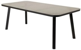 Τραπέζι εξωτερικού χώρου Dallas 676, Επεξεργασμένο γυαλί, 74x100cm, 48 kg, Μαύρο, Καφέ, Μέταλλο | Epipla1.gr