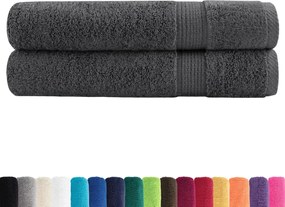vidaXL Πετσέτες Premium SOLUND 2 τεμ. Ανθρακί 100x200 εκ. 600 γρ./μ²