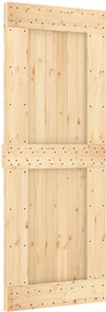 vidaXL Συρόμενη Πόρτα Φυσικό και Λευκό 80 x 210 cm