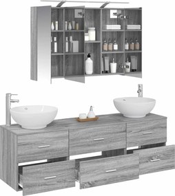 vidaXL Σετ Επίπλων Μπάνιου 4 pcs Γκρι Sonoma