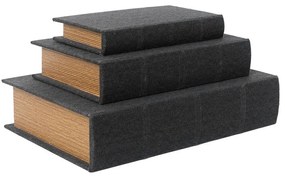 Διακοσμητικό Επιτραπέζιο Books (Σετ 3Τμχ) 032345 33x22x7cm Dark Grey-Beige Mdf