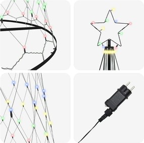 vidaXL LED Χριστουγεννιάτικο Δέντρο με βάση Πολύχρωμο 399 εκ. Μέταλλο