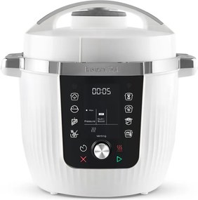 Πολυμάγειρας Instant Pot Pro Max, 1200W, 5,7 L, 105 kP, 10 προγράμματα, Nutriboost, WiFi, Οθόνη LCD, Ανοξείδωτο ατσάλι, Λευκό/ματ