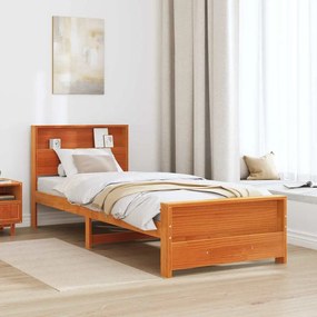 vidaXL Σκελετός Κρεβατιού Καφέ κεριού 75 x 190 cm Μασίφ ξύλο πεύκου
