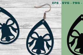 Intra απο ξύλο plywood 3mm-4mm πάχος Χριστουγεννιάτικα σκουλαρίκια καμπάνας σχέδιο Δίασταση 3x3 cm INTRAFABR-111318089