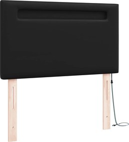 vidaXL LED κεφαλάρι Μαύρο 100 cm Τεχνητό Δέρμα