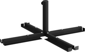 vidaXL βάση παρασόλ cross frame Μαύρο Ατσάλι for 25–50 χιλιοστά Pole