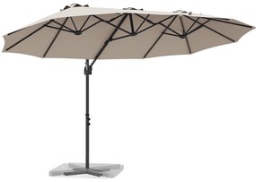 vidaXL Ομπρέλα κήπου τύπου καντίλας Taupe 372 x 198 x 253 εκ