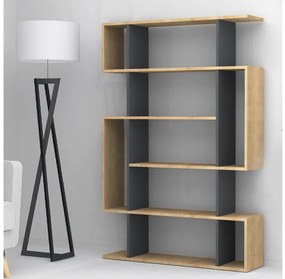 Βιβλιοθήκη μελαμίνης Clint Megapap sonoma - ανθρακί 108x25x161εκ. GP028-0077,1-GP028-0077,1-Ανθρακί GP028-0077,1