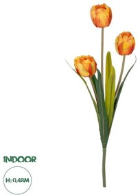 Artificial Garden ORANGE TULIP BRANCH 21308 Τεχνητό Διακοσμητικό Κλαδί Πορτοκαλί Τουλίπα Y48cm Globostar-21308-Πορτοκαλί 21308