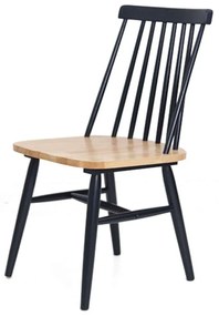 Καρέκλα Τραπεζαρίας Kristie Natural-Navy Blue (42x52x87) Soulworks 0600005 Wood