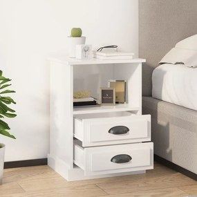 vidaXL Κομοδίνο Γυαλιστερό Λευκό 43 x 36 x 60 εκ.