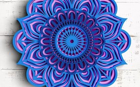 Σετ των 2 Intra απο ξύλο plywood 3mm-4mm πάχος 3D Mandala Flower 5 στρώσεων Δίασταση 30x30 cm INTRAFABR-77074272
